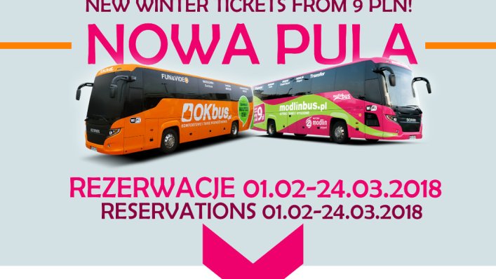 Modlinbus oraz OKbus uruchomili nową pul biletów od 9 PLN!