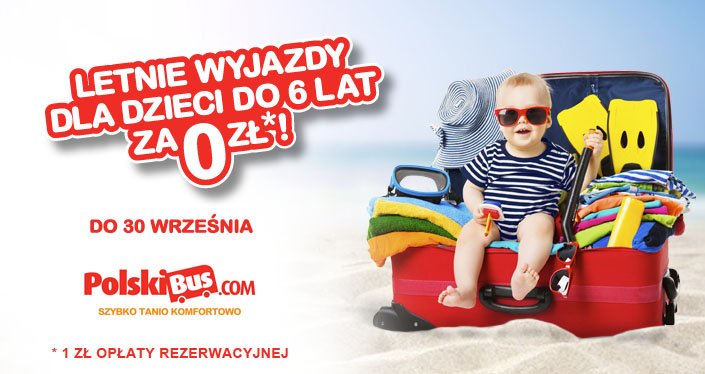 PolskiBus: przedłużona promocja - Dzieci do lat 6 za 0 PLN z okazji Dnia Dziecka !