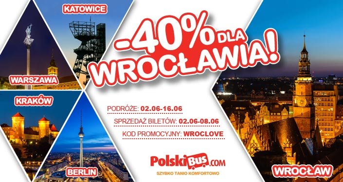 PolskiBus: z Wrocławia za 40% mniej !
